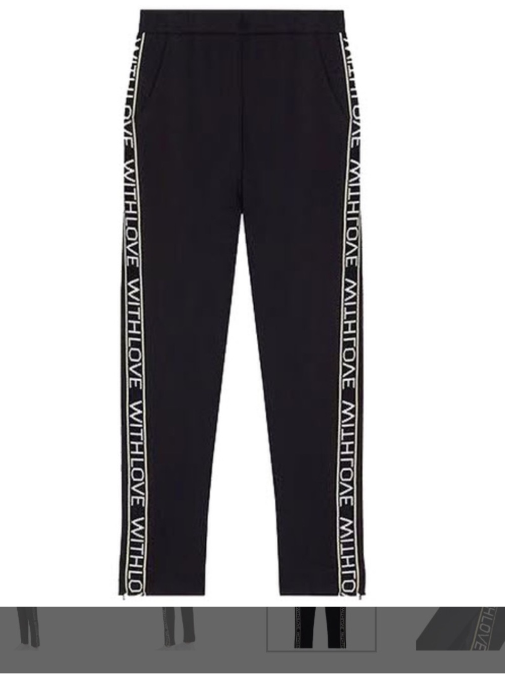 Maje with Love Black Elastic-Waist Pants size 2 medium